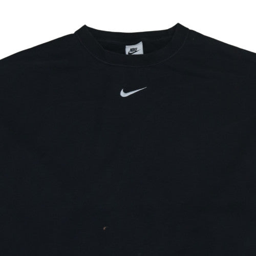 Nike Women’s Black M Pullover Sweatshirt Crew Neck Logo Cotton Blend