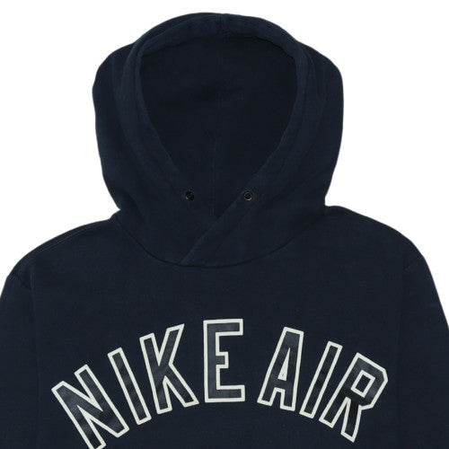 Nike Air Men's Navy Blue Pullover Hoodie L Logo Cotton Blend