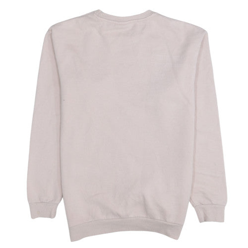 Fila Womens Beige Small Pullover Sweatshirt Classic Logo Cotton Blend