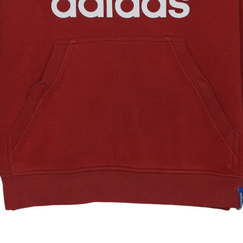 Adidas Mens Red Pullover Hoodie M Classic Logo Sportswear