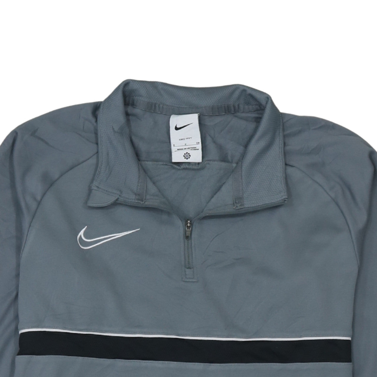 Nike Men's Grey 1/4 Zip Dri-Fit Long Sleeve Sports Sweatshirt Size S