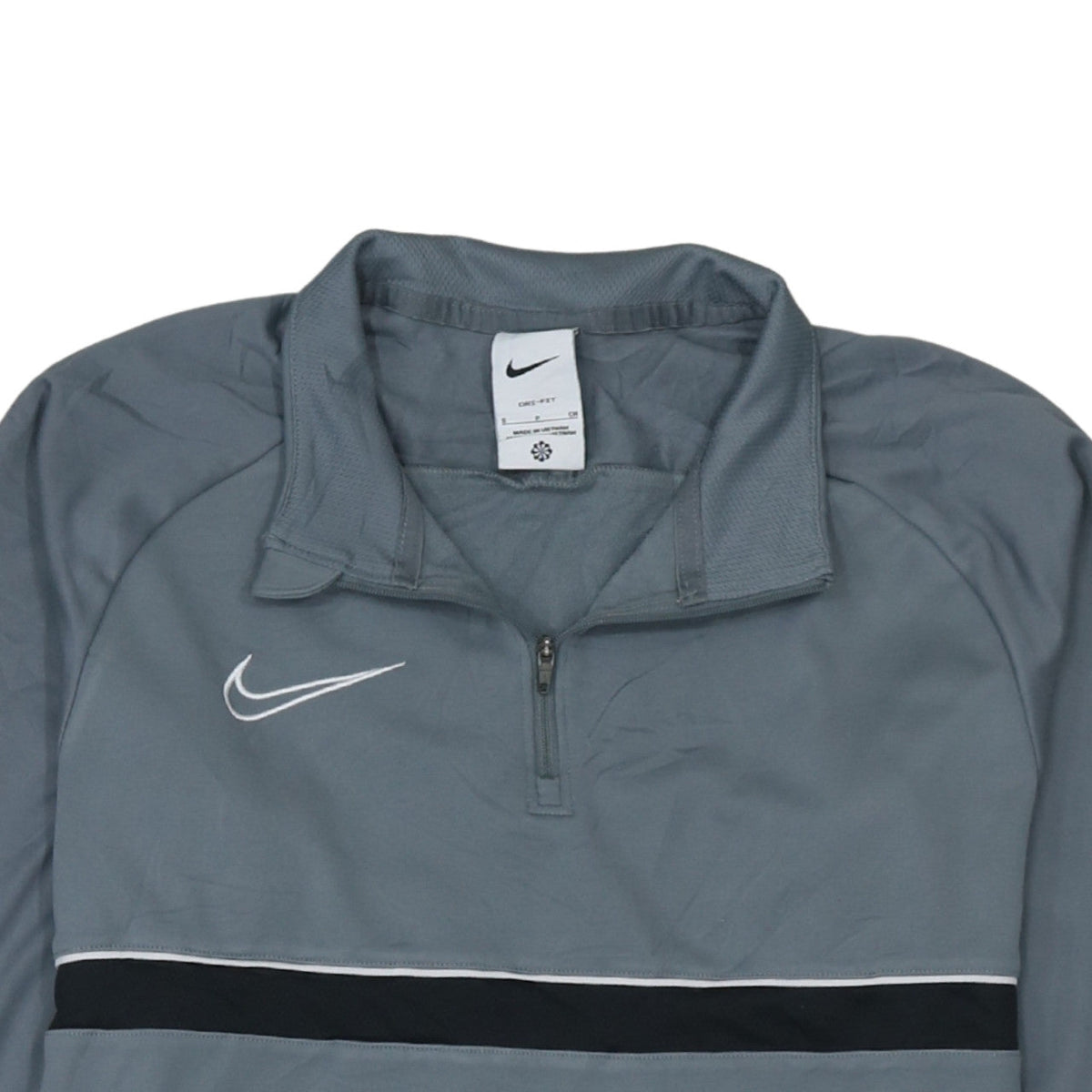 Nike Men's Grey 1/4 Zip Dri-Fit Long Sleeve Sports Sweatshirt Size S