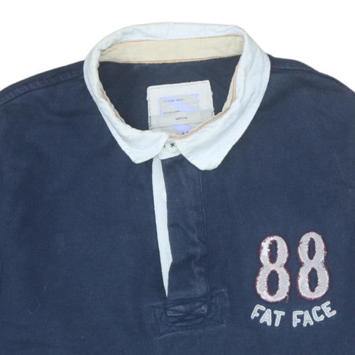 FatFace Men's Blue Long Sleeve Polo Shirt Size M Embroidered 88