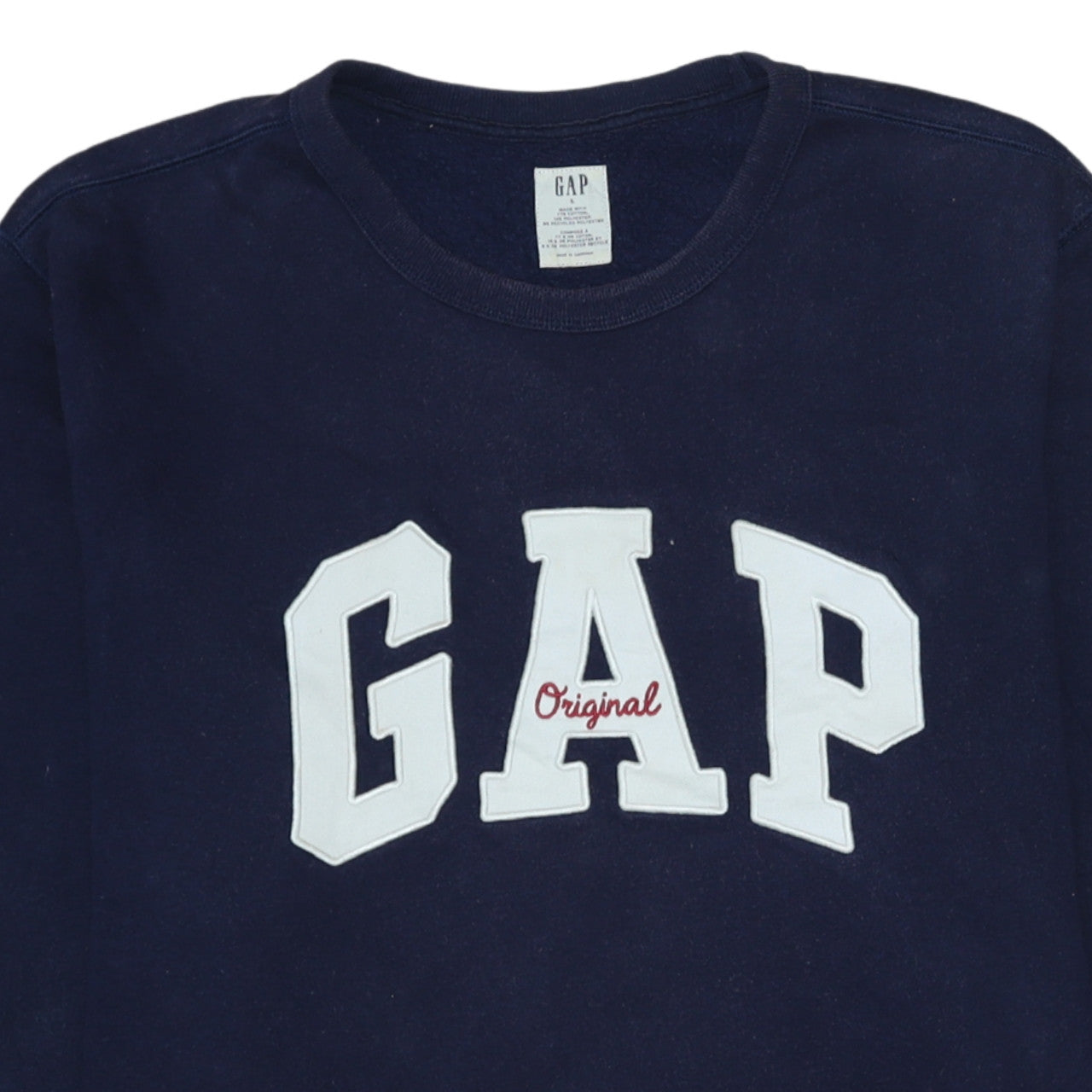 GAP Men's Blue Logo Pullover Sweatshirt L Regular Fit