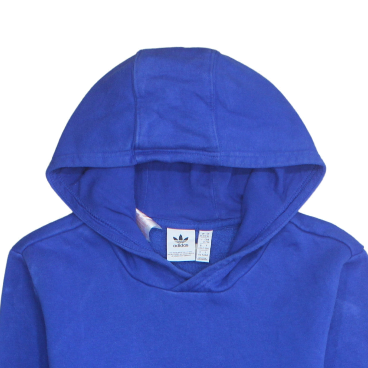 Adidas Boys Blue Pullover Hoodie 15-16 Years Colourblock Logo Sweatshirt