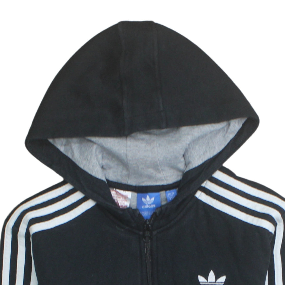 Adidas Boys Black 12-13 Years 1/2 Zip Hoodie with Stripes