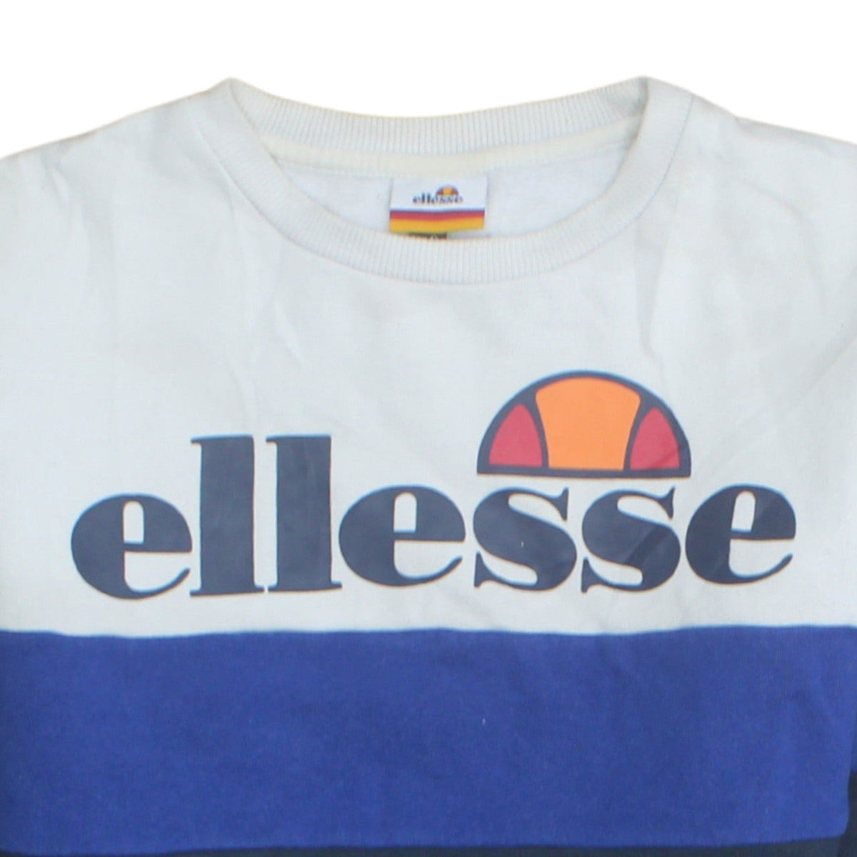 Ellesse Mens Blue Colour Block Crew Neck Sweatshirt Size S