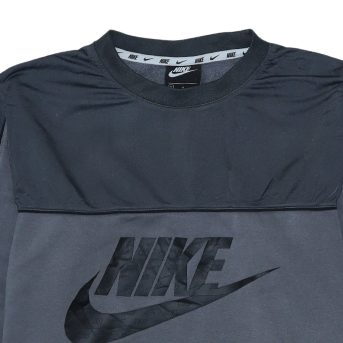 Nike Men's Grey Long Sleeve Pullover Sweatshirt M Logo Sportswear