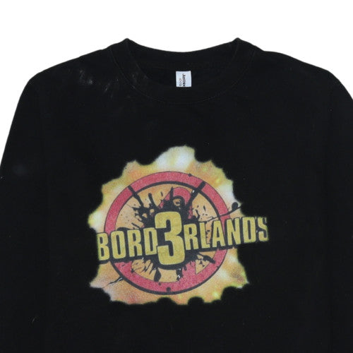 Just Hoods Mens Black Borderlands 3 Logo Pullover Sweatshirt Size S