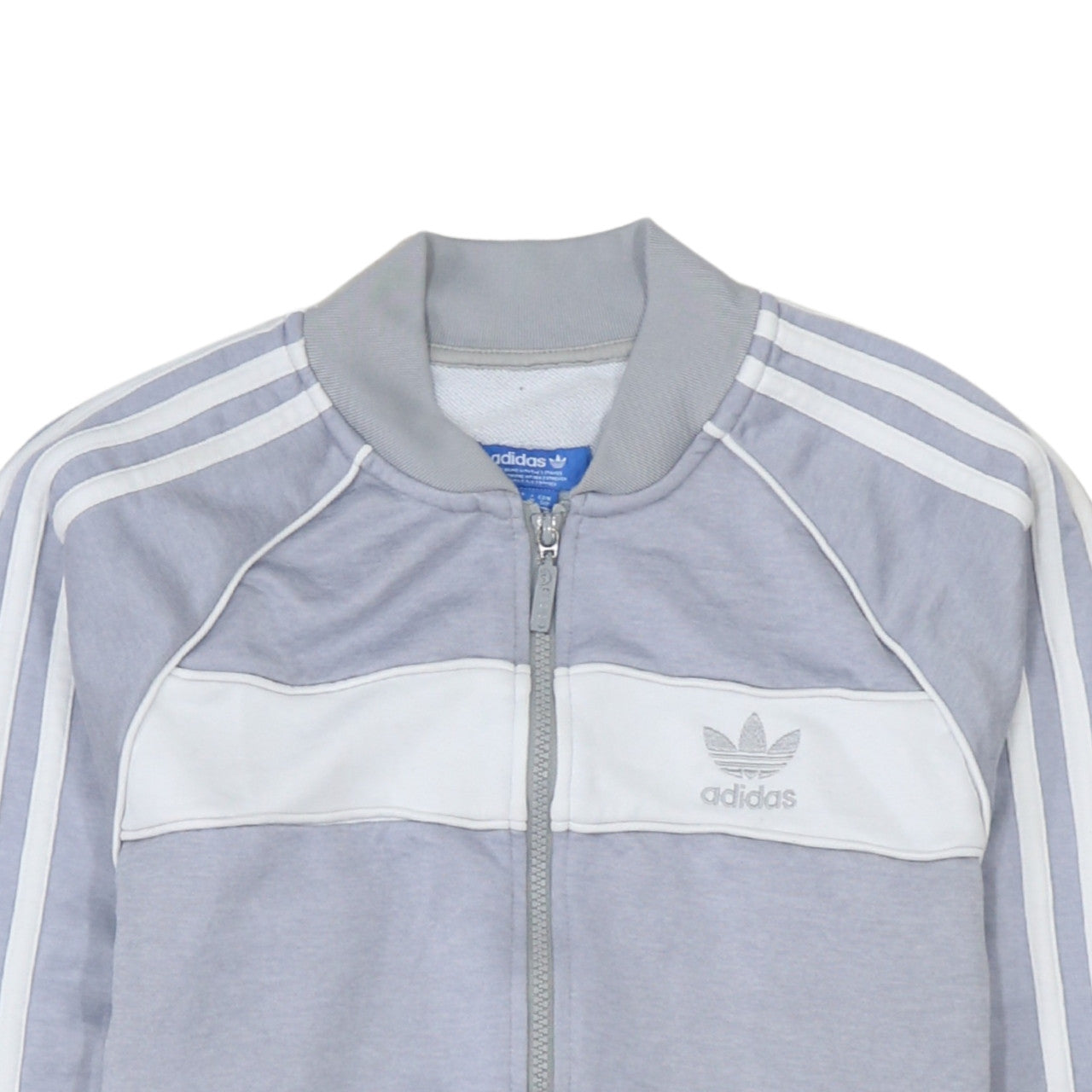 Adidas Men's Grey Full Zip Logo Sweatshirt Size S