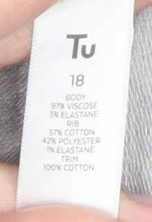 Tu Women’s Grey Colourblock Long Sleeve Sweatshirt Dress Size 18