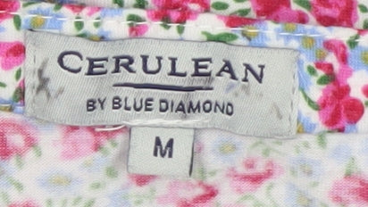 Cerulean by Blue Diamond Womens Floral Cotton Tunic Blouse M Multicoloured