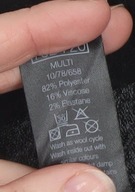 M&Co Women’s Grey Black Colour Block Mock Neck Long Sleeve Jumper Size 12