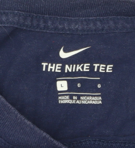 Nike Men's Blue Red Sox Graphic T-Shirt L Regular Fit Sports Tee