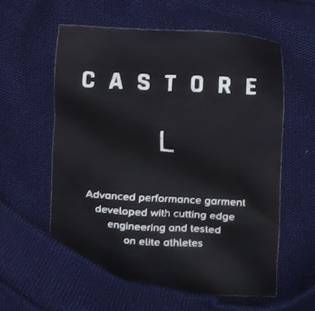 Castore Men's Navy Long Sleeve Athletic Crew Neck T-Shirt Size L