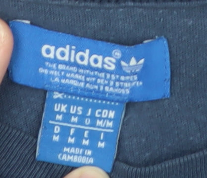 Adidas Men's Blue Crew Neck Short Sleeve T-Shirt Size M