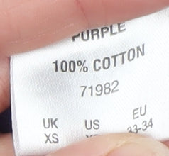 Cotton Traders Men's Purple Long Sleeve Polo Shirt XS 100% Cotton Regular Fit