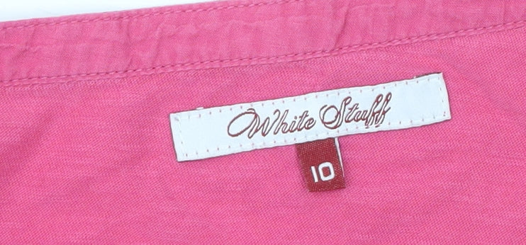 White Stuff Women’s Pink Cotton Tunic Blouse Size 10