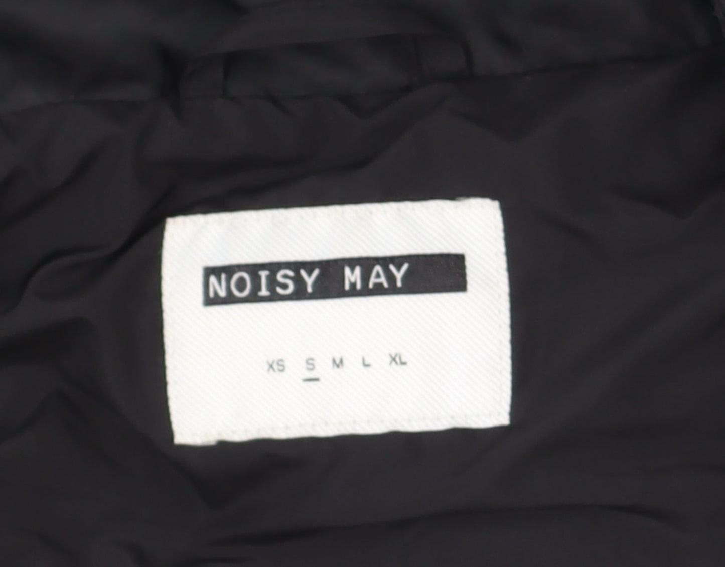 Noisy May Women's Black Long Hooded Puffer Coat Size M