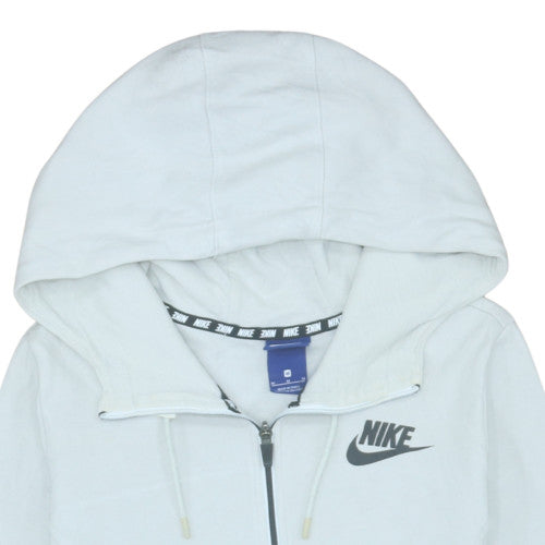 Nike Men's White Full Zip Hoodie M Lightweight Hooded Sweatshirt