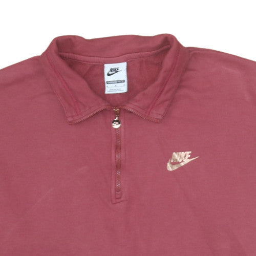 Nike Women’s Burgundy 1/4 Zip Oversized Sweatshirt M Cotton Blend