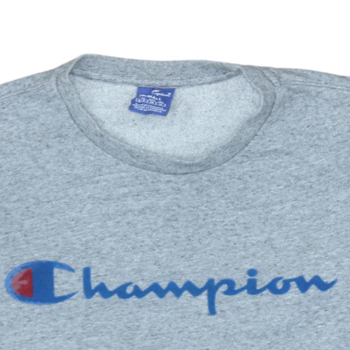 Champion Men's Grey Small Pullover Sweatshirt Crew Neck Logo