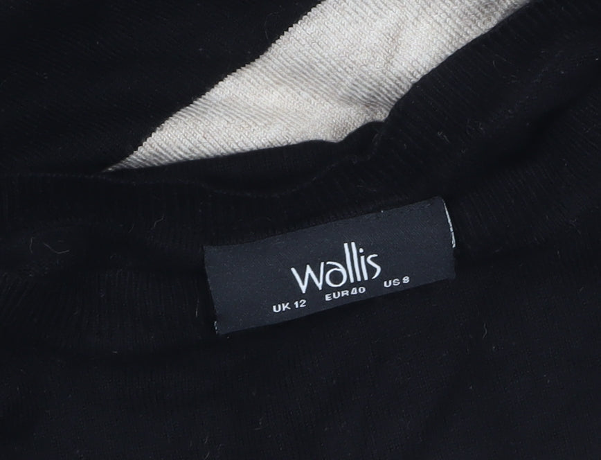 Wallis Women’s Black Stripe Long Sleeve Knit Jumper Size 12