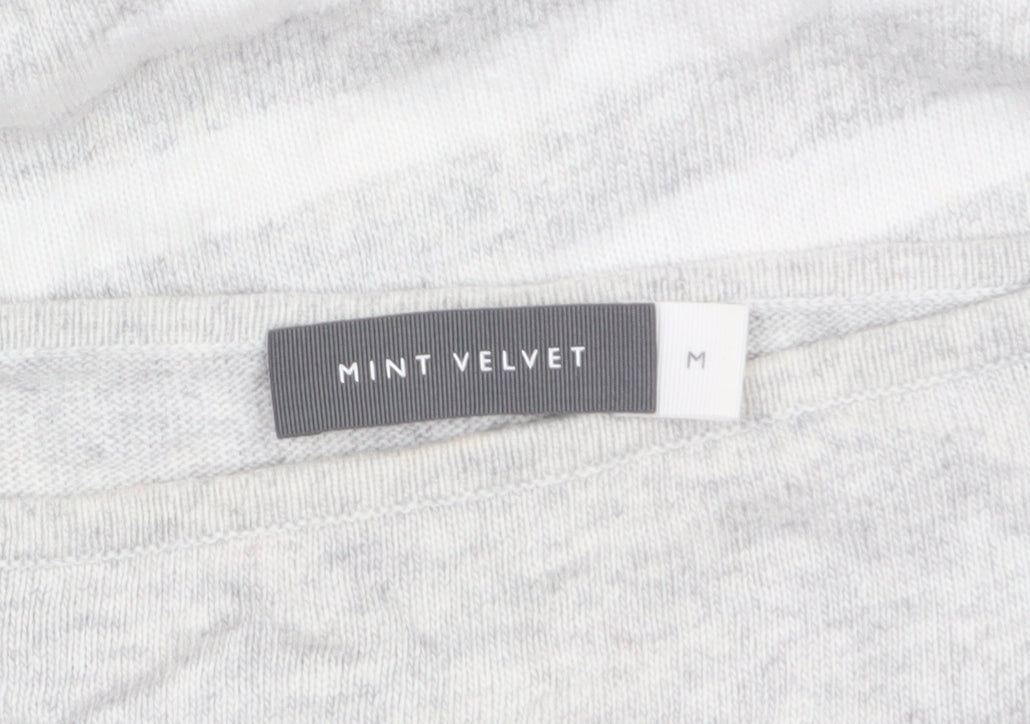Mint Velvet Women's Grey Striped Boat Neck Pullover Jumper M