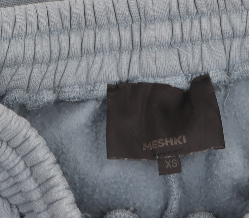 Meshki Men's Blue XS Fleece Jogger Sweatpants with Drawstring Waist
