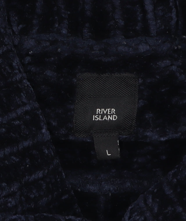 River Island Women’s Blue Roll Neck Chunky Knit Pullover Jumper L