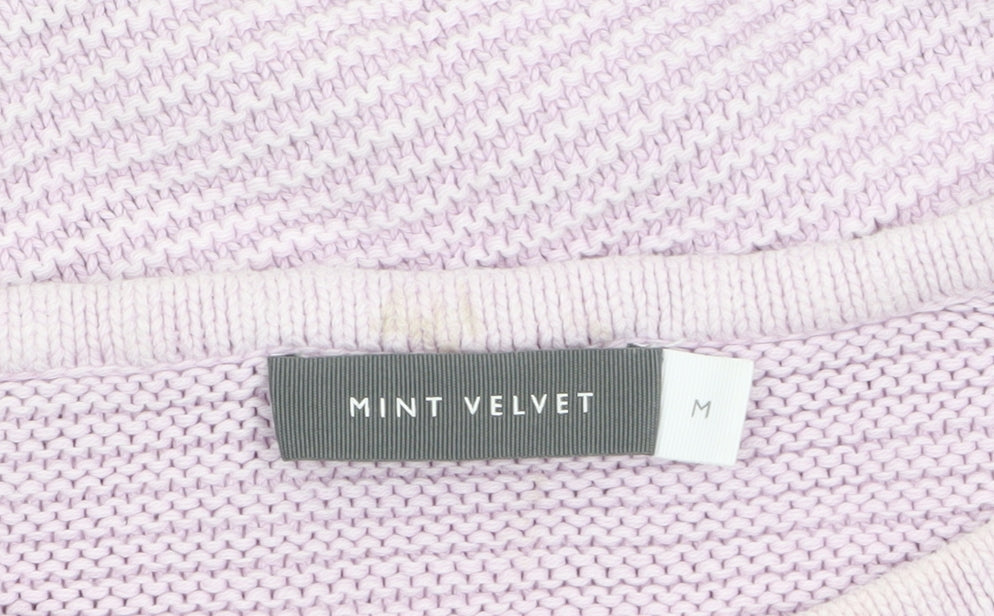 Mint Velvet Women's Pink Cotton Cable Knit Jumper Size M