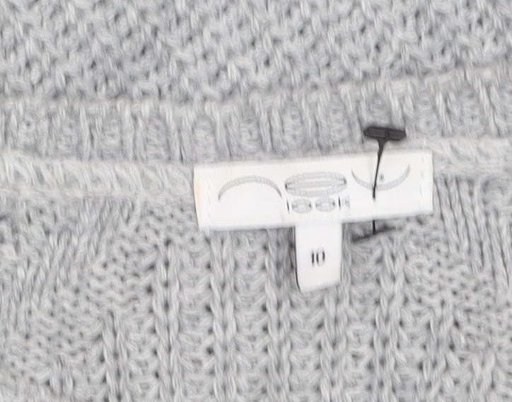 Next Women Grey Size 10 Crew Neck Chunky Knit Jumper