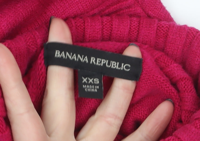 Banana Republic Women Red Roll Neck Knit Jumper XXS