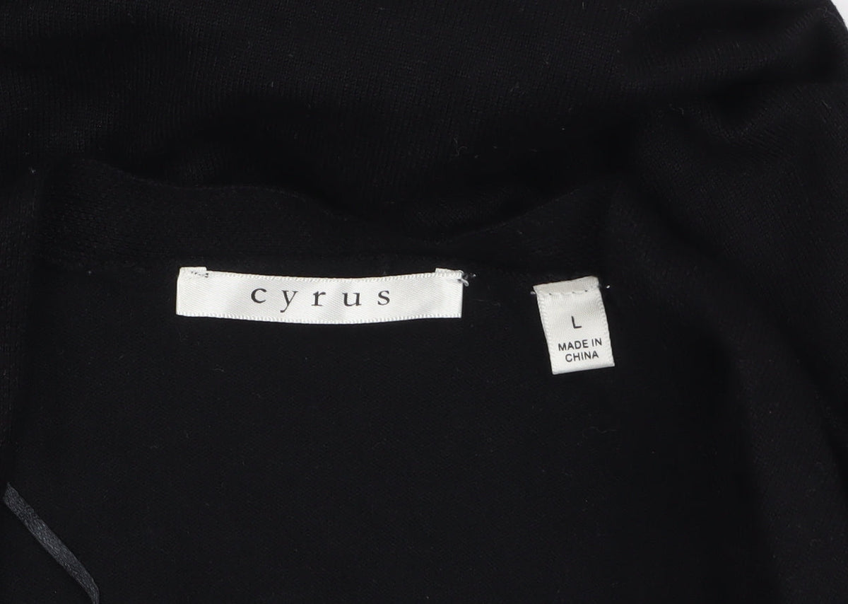 Cyrus Women Black L Knit Cardigan Lightweight Open Front