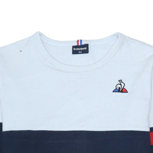 Le Coq Sportif Boys Blue Sweatshirt 14 Years Colourblock Crew Neck