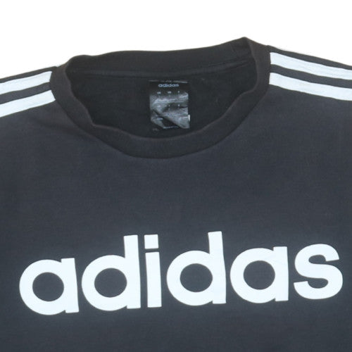 Adidas Women Black S Pullover Sweatshirt Logo Long Sleeve Crew Neck
