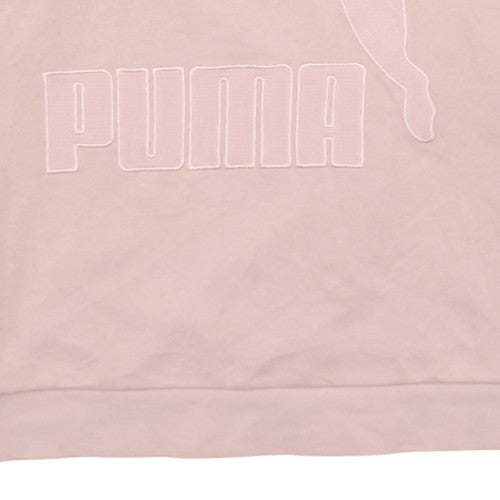 Puma Women Pink Logo Crew Neck Pullover Sweatshirt Size 10
