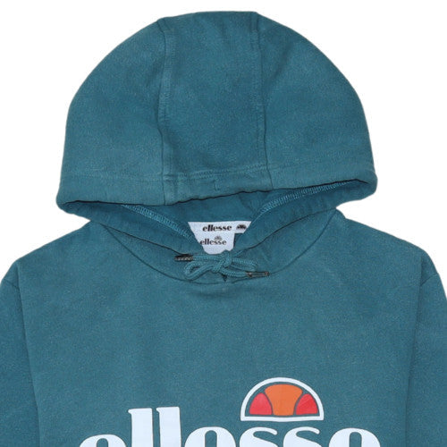 Ellesse Womens Teal Hoodie UK 8 Pullover Cotton Blend Sport Style
