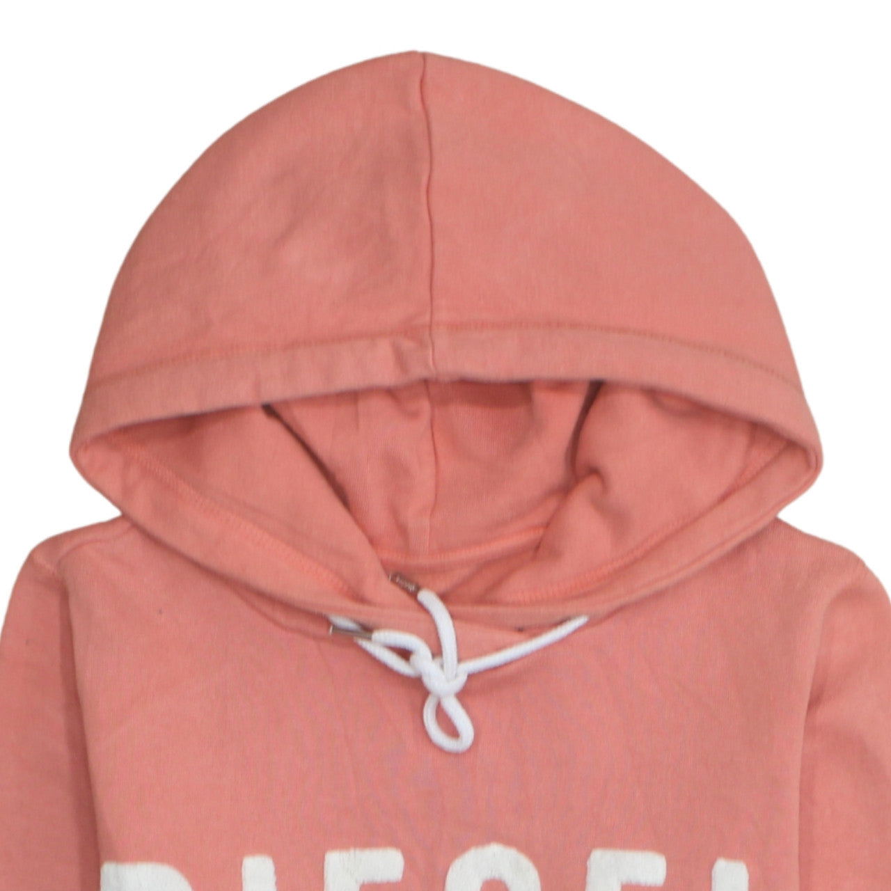 Diesel Womens Peach Pink Pullover Hoodie Medium Cotton Blend Logo