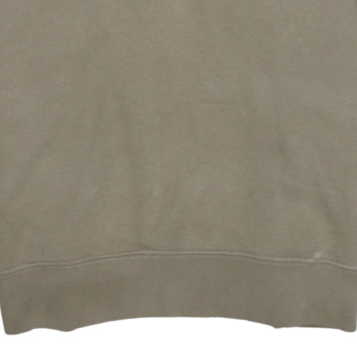 Nike Womens Beige Crew Neck Pullover Sweatshirt L Fleece Logo Print
