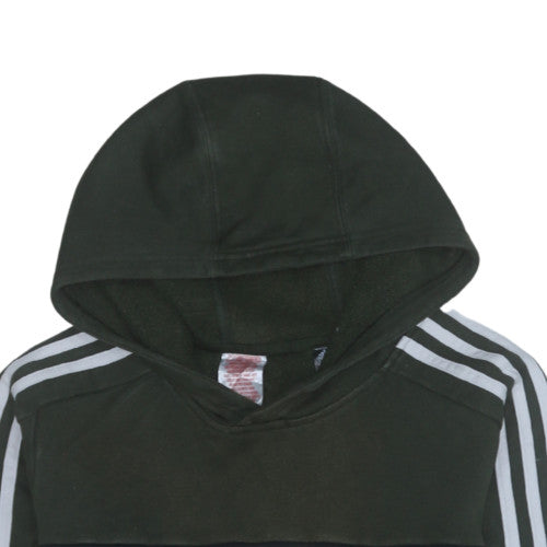 Adidas Boys Green Pullover Hoodie 13-14 Years Fleece Regular Fit