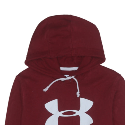Under Armour Mens Red Pullover Hoodie Small Cotton Blend