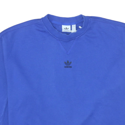Adidas Women Blue Crew Neck Pullover Sweatshirt Size 10