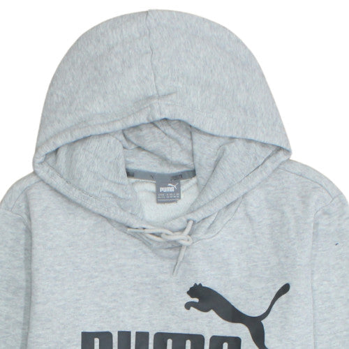 Puma Womens Grey Pullover Hoodie XL Logo Print Casual Sweatshirt