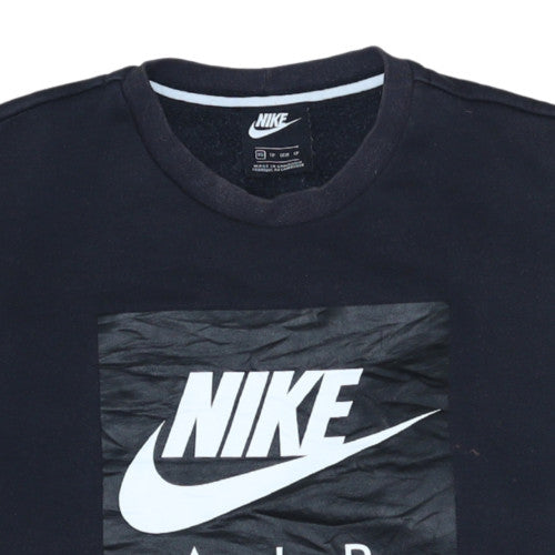Nike Men’s Black XS Pullover Sweatshirt Crew Neck Logo Fleece