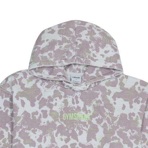 Gymshark Women's Pink Camo Pullover Hoodie Size L Cotton Blend