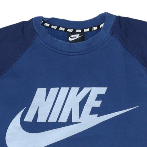 Nike Men's Blue Graphic Logo Pullover Sweatshirt Size M
