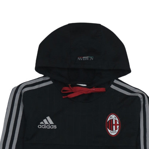 Adidas Men’s Black AC Milan Pullover Hoodie Small Regular Fit