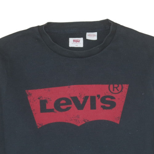 Levi's Mens Black XS Crew Neck Graphic Logo Pullover Sweatshirt