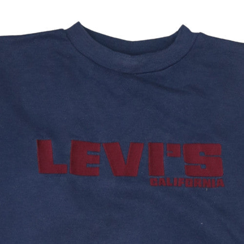 Levi's Women's Navy Blue Crew Neck Pullover Sweatshirt L Logo Print